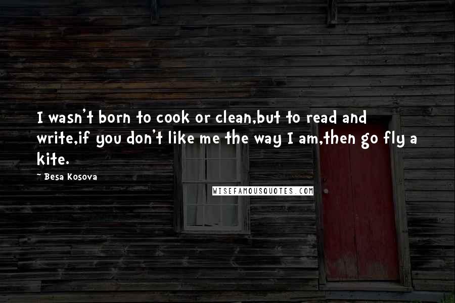 Besa Kosova Quotes: I wasn't born to cook or clean,but to read and write,if you don't like me the way I am,then go fly a kite.