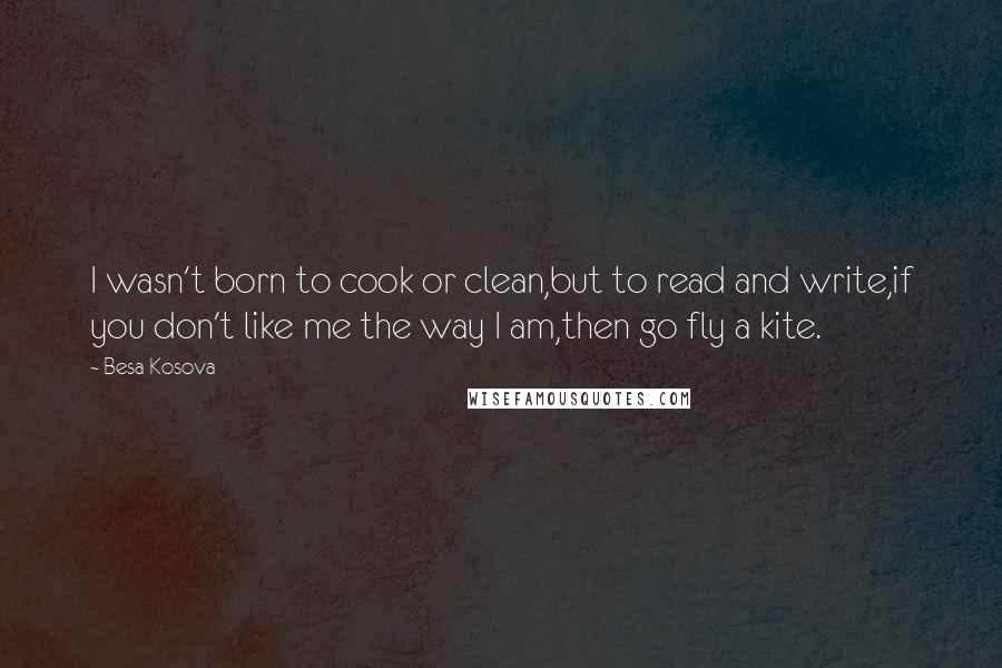 Besa Kosova Quotes: I wasn't born to cook or clean,but to read and write,if you don't like me the way I am,then go fly a kite.