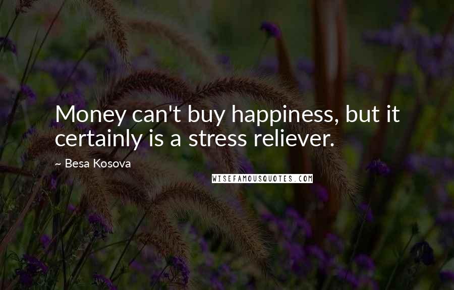 Besa Kosova Quotes: Money can't buy happiness, but it certainly is a stress reliever.