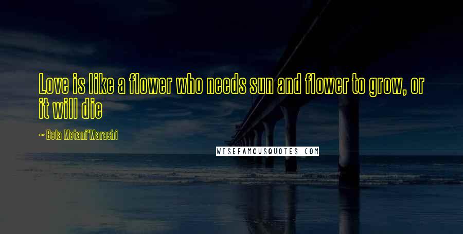 Beta Metani'Marashi Quotes: Love is like a flower who needs sun and flower to grow, or it will die