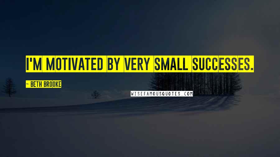 Beth Brooke Quotes: I'm motivated by very small successes.