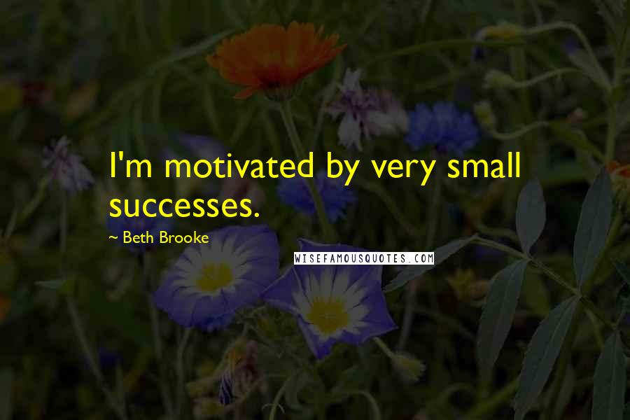 Beth Brooke Quotes: I'm motivated by very small successes.