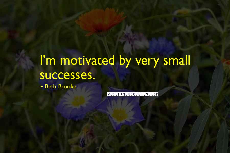 Beth Brooke Quotes: I'm motivated by very small successes.