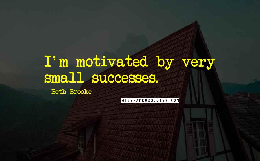 Beth Brooke Quotes: I'm motivated by very small successes.