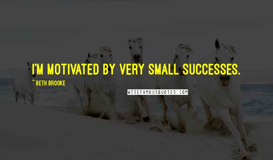 Beth Brooke Quotes: I'm motivated by very small successes.