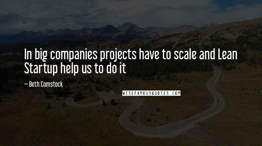 Beth Comstock Quotes: In big companies projects have to scale and Lean Startup help us to do it