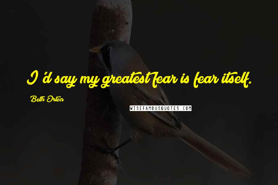 Beth Orton Quotes: I'd say my greatest fear is fear itself.