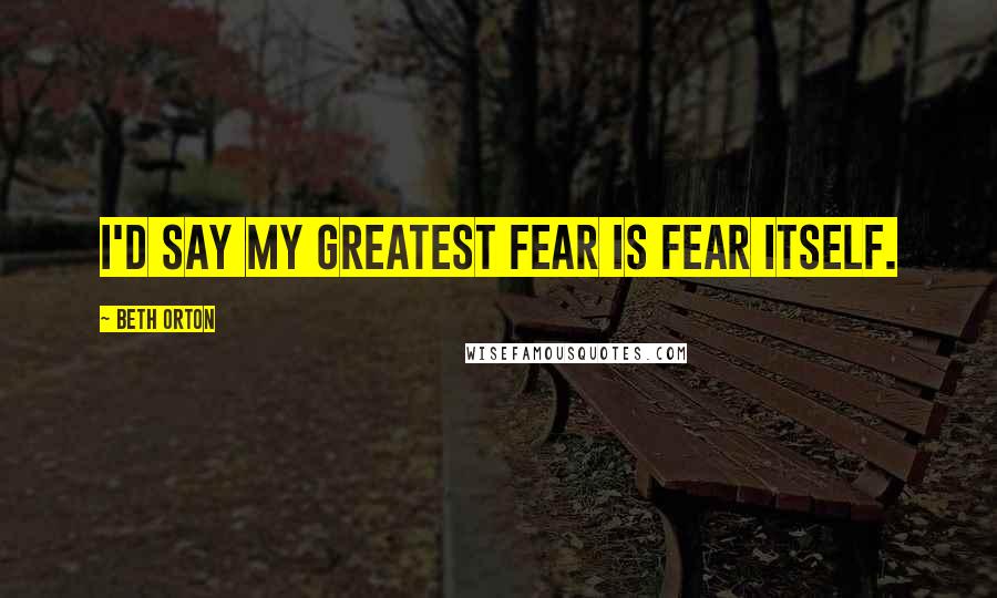 Beth Orton Quotes: I'd say my greatest fear is fear itself.