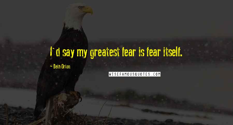 Beth Orton Quotes: I'd say my greatest fear is fear itself.