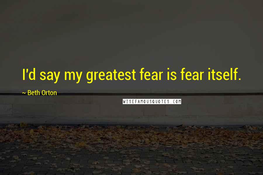 Beth Orton Quotes: I'd say my greatest fear is fear itself.