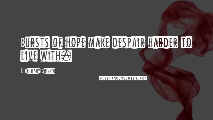 Bethany Griffin Quotes: Bursts of hope make despair harder to live with.