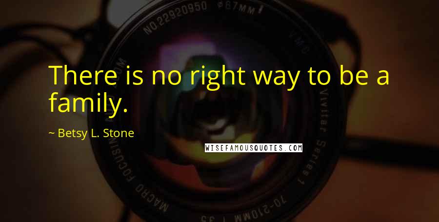 Betsy L. Stone Quotes: There is no right way to be a family.