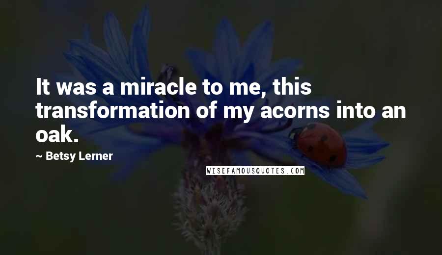 Betsy Lerner Quotes: It was a miracle to me, this transformation of my acorns into an oak.