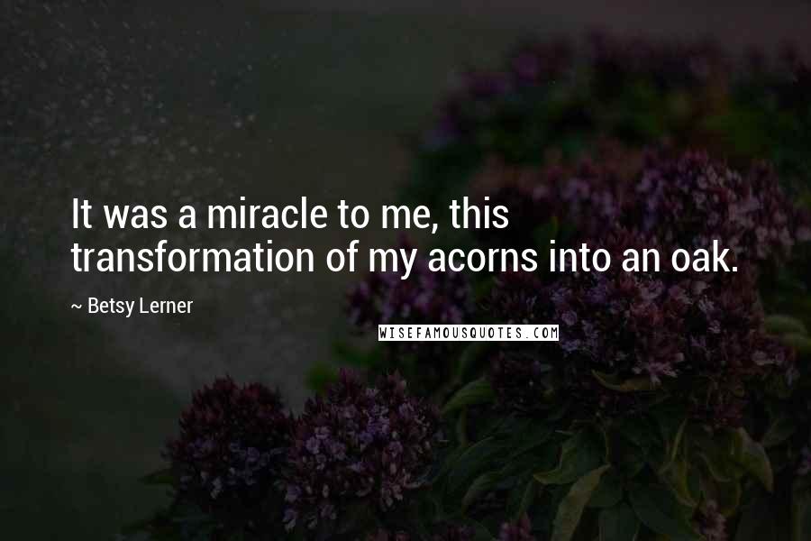 Betsy Lerner Quotes: It was a miracle to me, this transformation of my acorns into an oak.