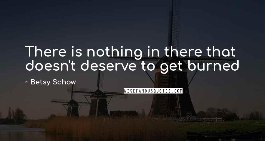 Betsy Schow Quotes: There is nothing in there that doesn't deserve to get burned