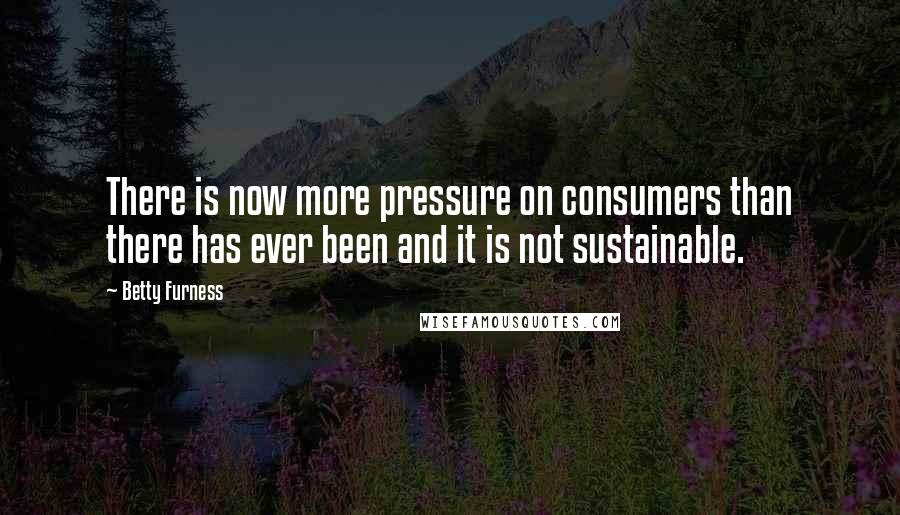 Betty Furness Quotes: There is now more pressure on consumers than there has ever been and it is not sustainable.