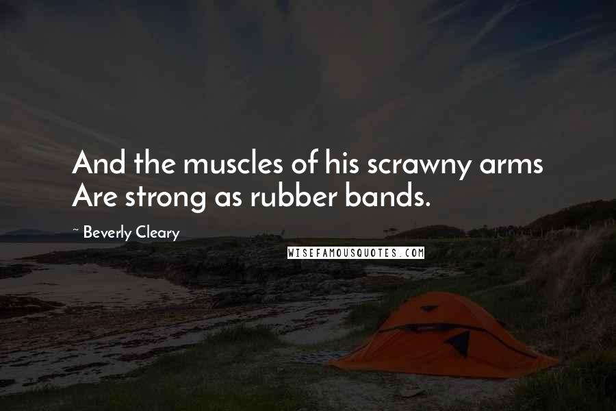 Beverly Cleary Quotes: And the muscles of his scrawny arms Are strong as rubber bands.