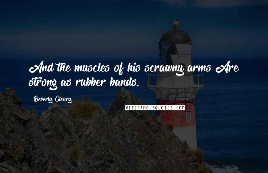 Beverly Cleary Quotes: And the muscles of his scrawny arms Are strong as rubber bands.