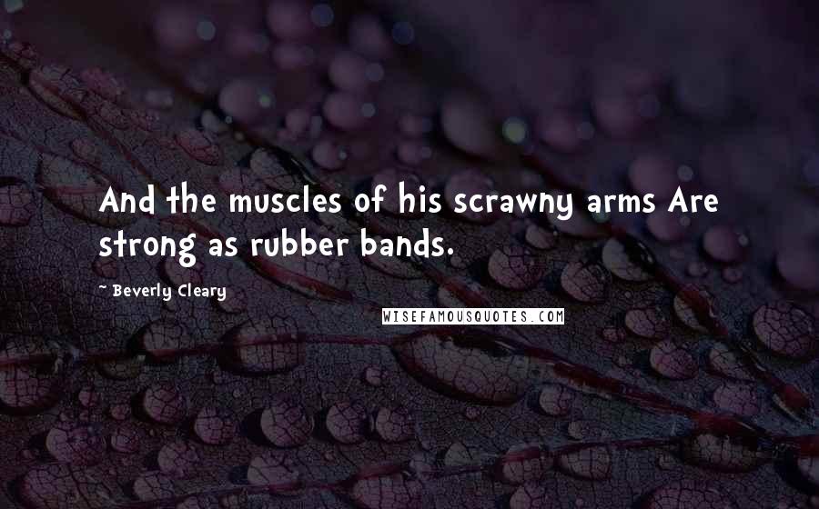 Beverly Cleary Quotes: And the muscles of his scrawny arms Are strong as rubber bands.