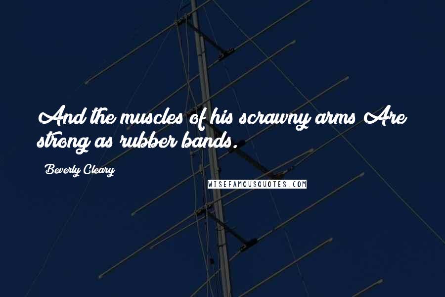 Beverly Cleary Quotes: And the muscles of his scrawny arms Are strong as rubber bands.