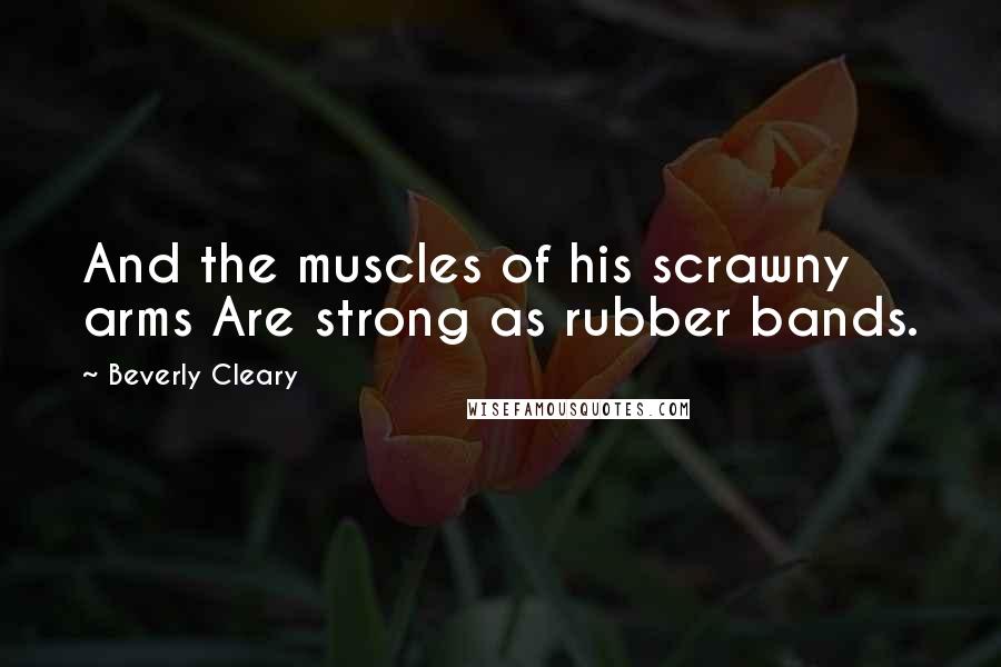 Beverly Cleary Quotes: And the muscles of his scrawny arms Are strong as rubber bands.