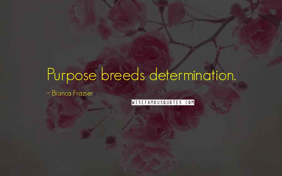 Bianca Frazier Quotes: Purpose breeds determination.