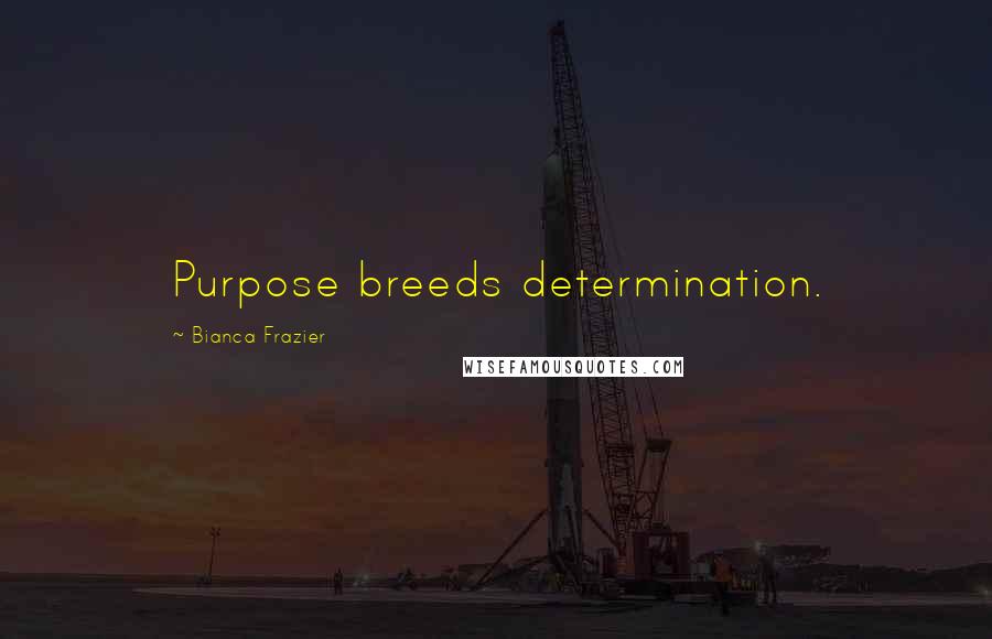 Bianca Frazier Quotes: Purpose breeds determination.