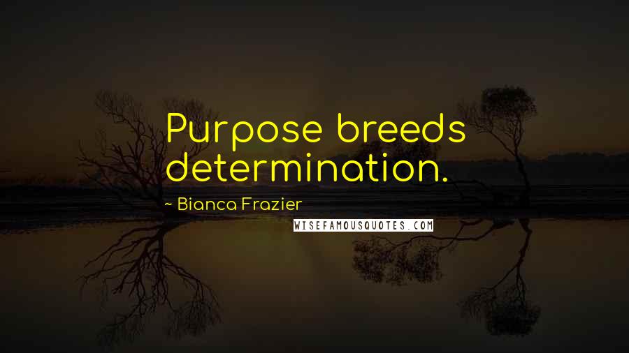 Bianca Frazier Quotes: Purpose breeds determination.