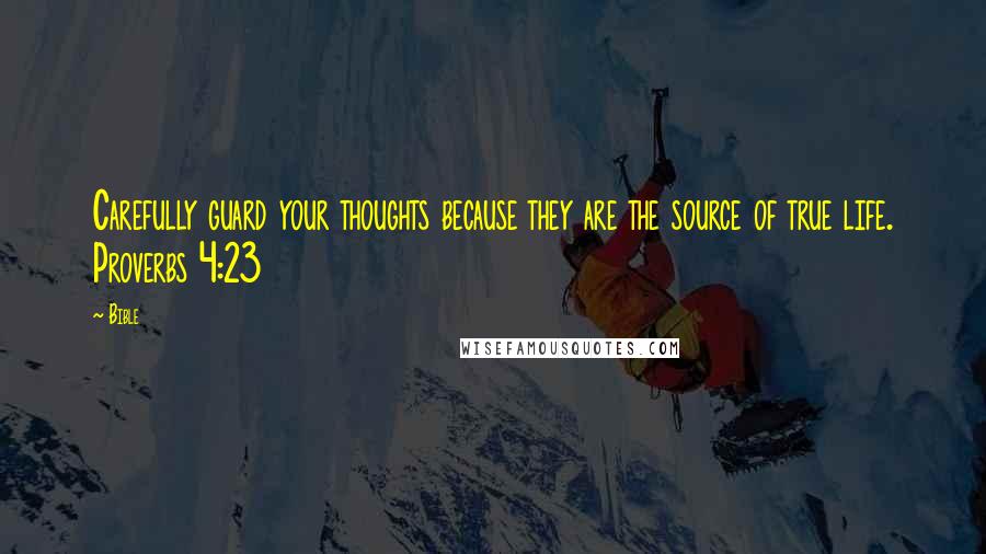 Bible Quotes: Carefully guard your thoughts because they are the source of true life. Proverbs 4:23