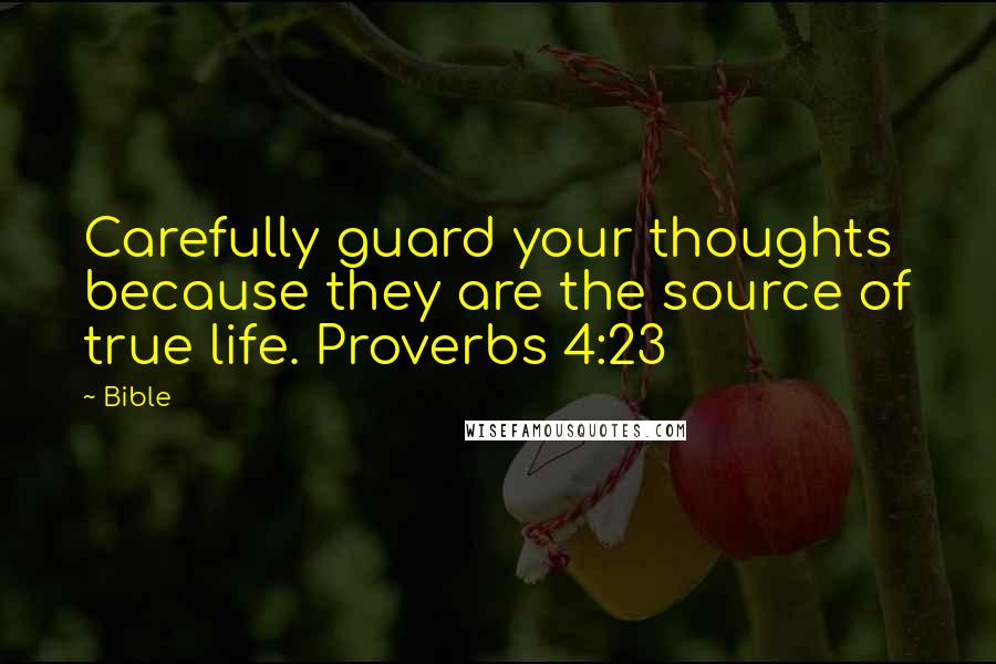 Bible Quotes: Carefully guard your thoughts because they are the source of true life. Proverbs 4:23