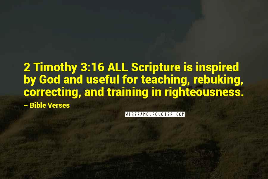 Bible Verses Quotes: 2 Timothy 3:16 ALL Scripture is inspired by God and useful for teaching, rebuking, correcting, and training in righteousness.