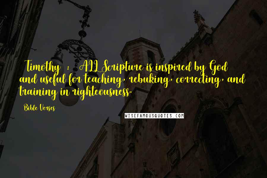 Bible Verses Quotes: 2 Timothy 3:16 ALL Scripture is inspired by God and useful for teaching, rebuking, correcting, and training in righteousness.