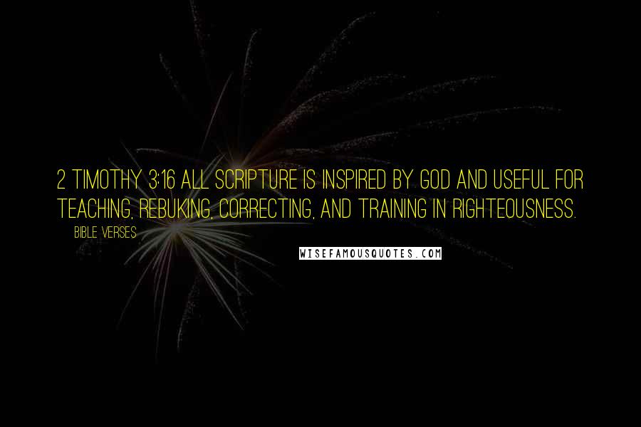 Bible Verses Quotes: 2 Timothy 3:16 ALL Scripture is inspired by God and useful for teaching, rebuking, correcting, and training in righteousness.