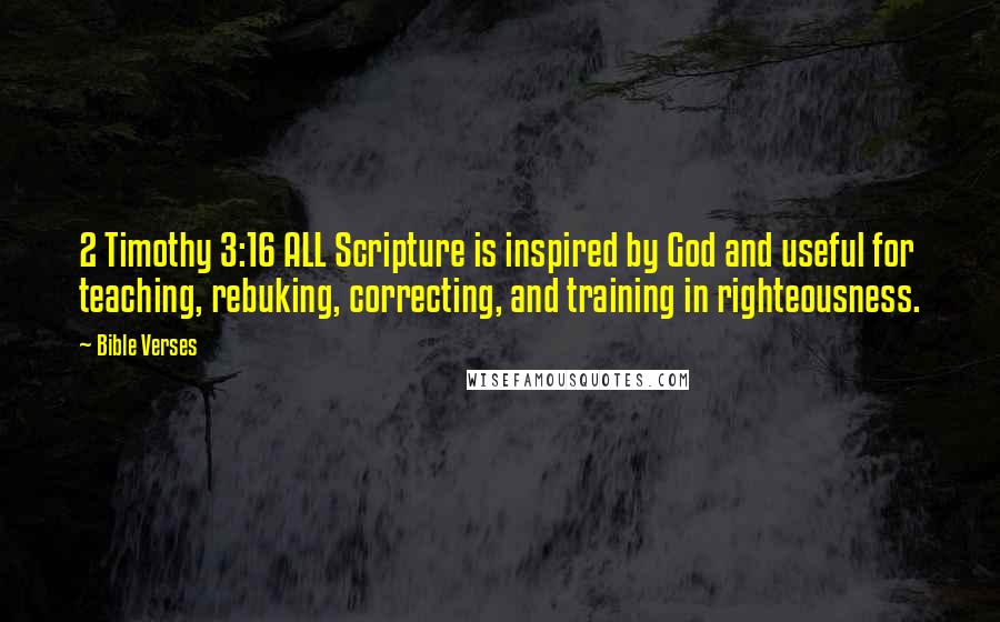 Bible Verses Quotes: 2 Timothy 3:16 ALL Scripture is inspired by God and useful for teaching, rebuking, correcting, and training in righteousness.