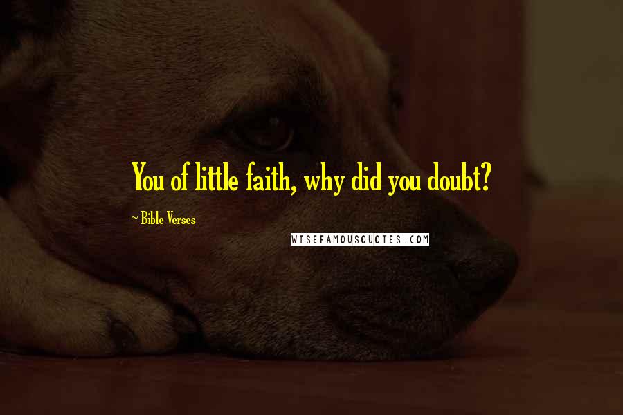 Bible Verses Quotes: You of little faith, why did you doubt?