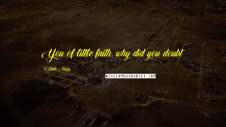 Bible Verses Quotes: You of little faith, why did you doubt?