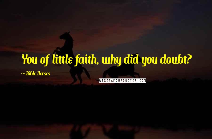 Bible Verses Quotes: You of little faith, why did you doubt?