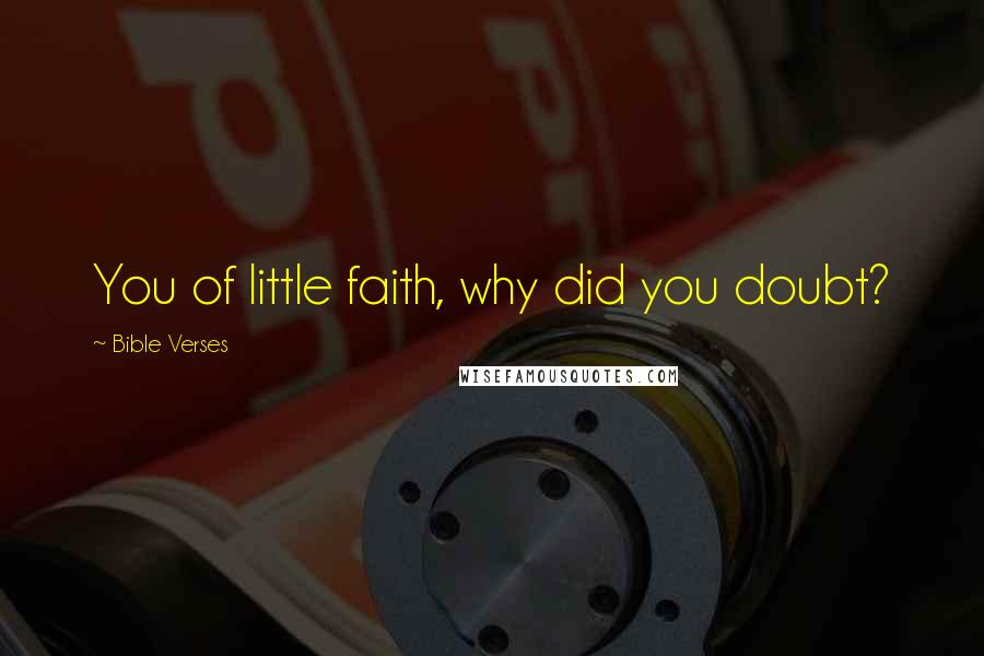 Bible Verses Quotes: You of little faith, why did you doubt?