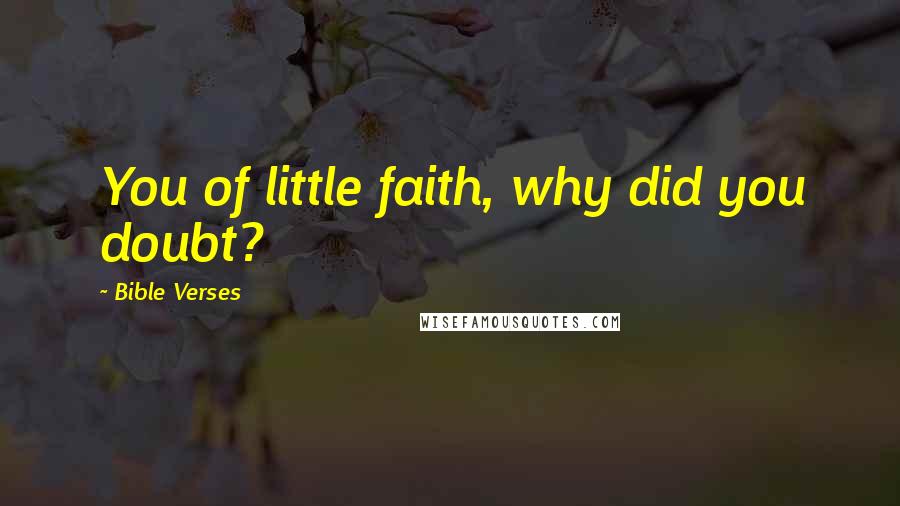 Bible Verses Quotes: You of little faith, why did you doubt?