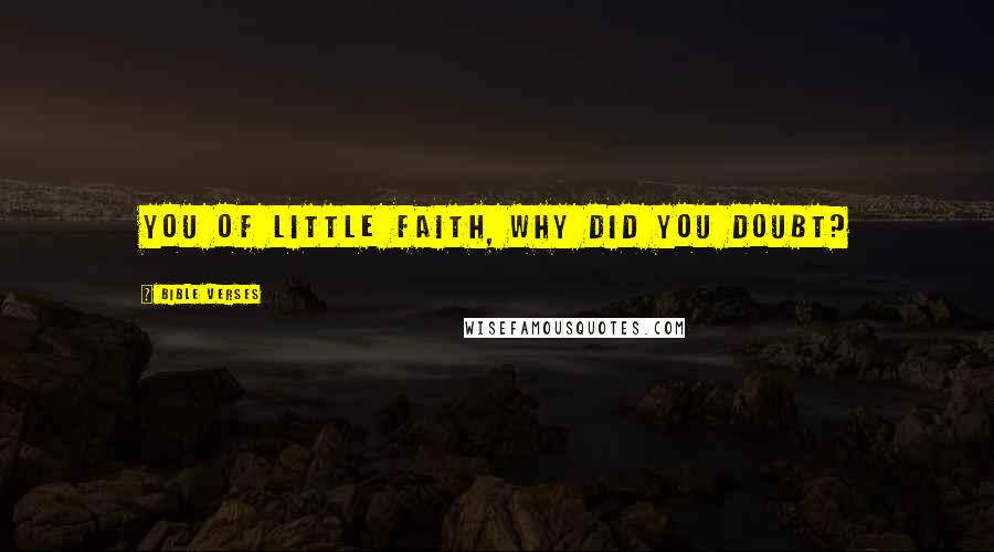 Bible Verses Quotes: You of little faith, why did you doubt?