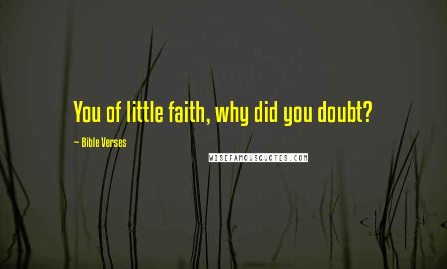 Bible Verses Quotes: You of little faith, why did you doubt?