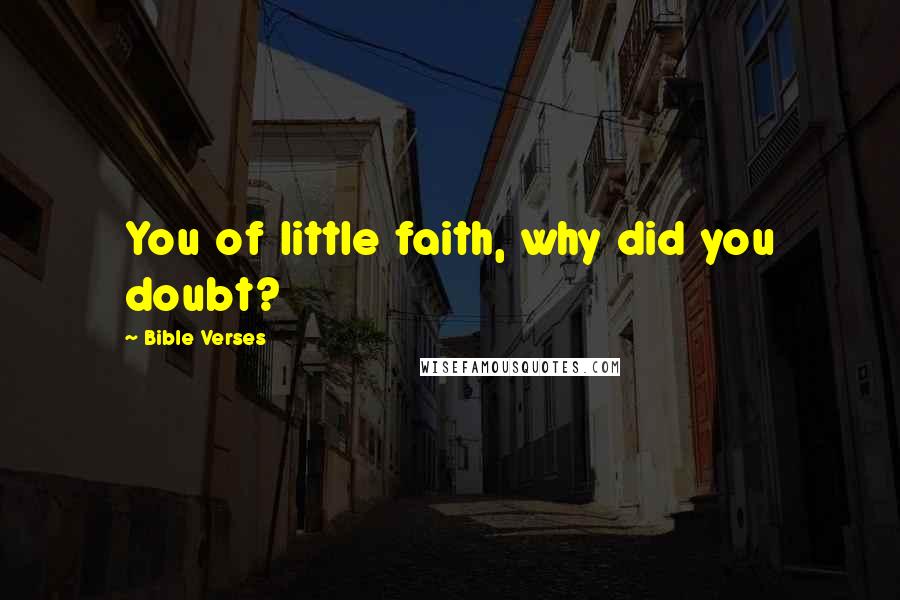 Bible Verses Quotes: You of little faith, why did you doubt?