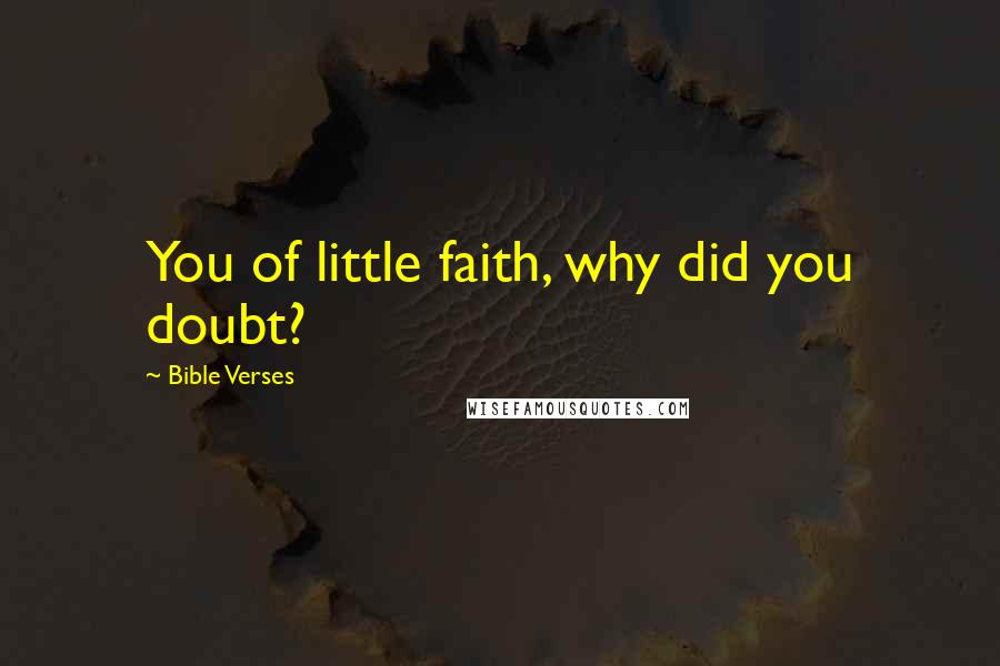 Bible Verses Quotes: You of little faith, why did you doubt?