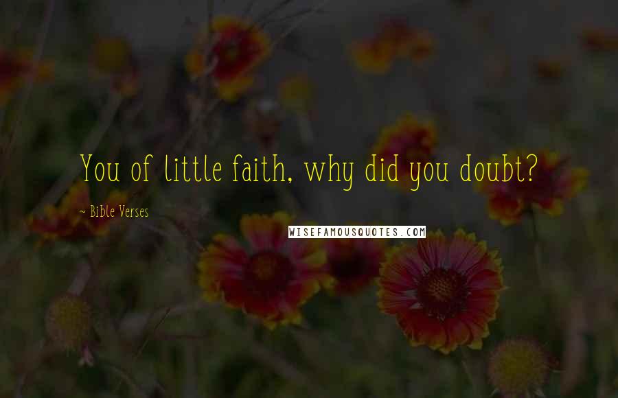 Bible Verses Quotes: You of little faith, why did you doubt?