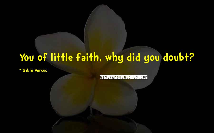 Bible Verses Quotes: You of little faith, why did you doubt?