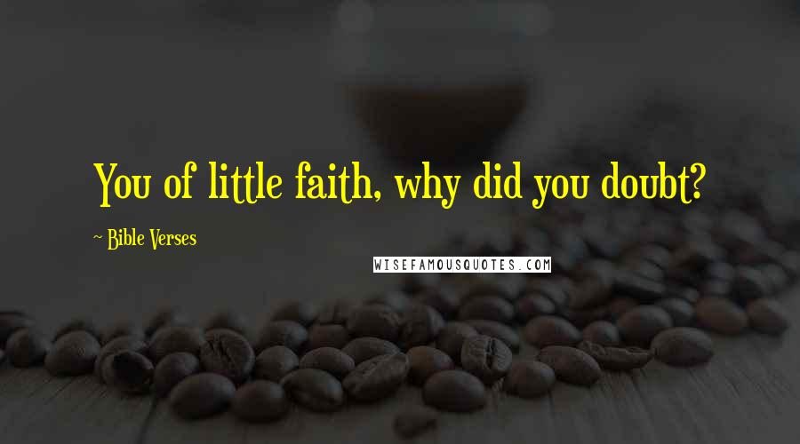 Bible Verses Quotes: You of little faith, why did you doubt?