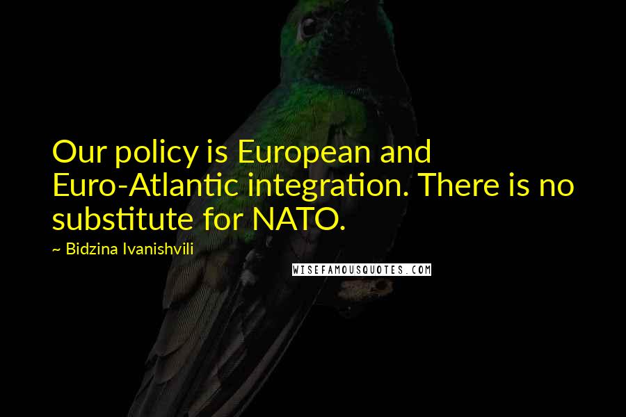 Bidzina Ivanishvili Quotes: Our policy is European and Euro-Atlantic integration. There is no substitute for NATO.