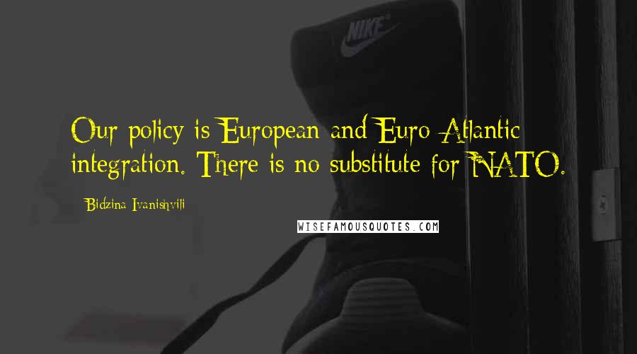 Bidzina Ivanishvili Quotes: Our policy is European and Euro-Atlantic integration. There is no substitute for NATO.