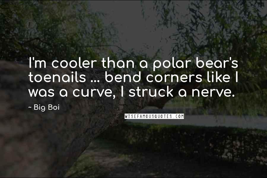 Big Boi Quotes: I'm cooler than a polar bear's toenails ... bend corners like I was a curve, I struck a nerve.