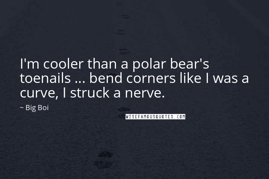 Big Boi Quotes: I'm cooler than a polar bear's toenails ... bend corners like I was a curve, I struck a nerve.